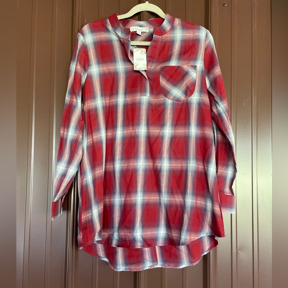 NWT: Suzanne Betro Plaid shirt dress
